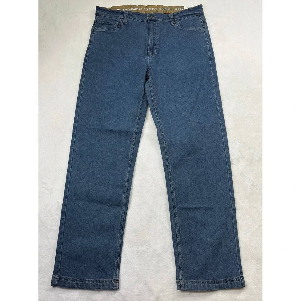 Smiths Workwear Mens Relaxed Fit Stretch Work Jeans Light Vintage Wash 38x32